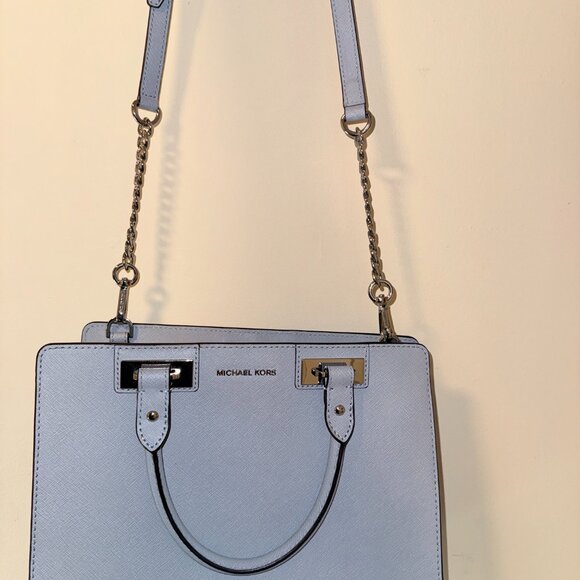 Michael Kors Light Blue Saffiano Leather Satchel - Picture 6 of 10